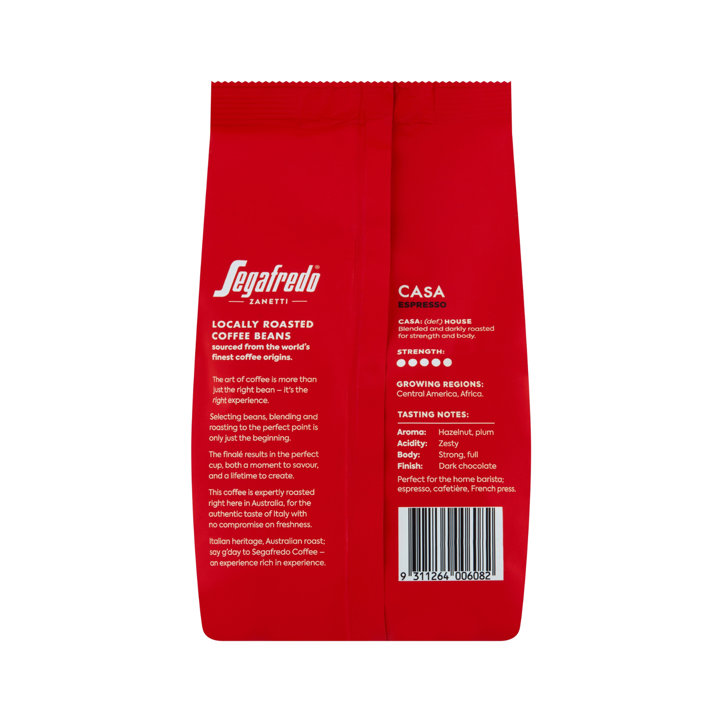 Segafredo Zanetti Espresso Casa Speciality Roasted Coffee 500g Beans