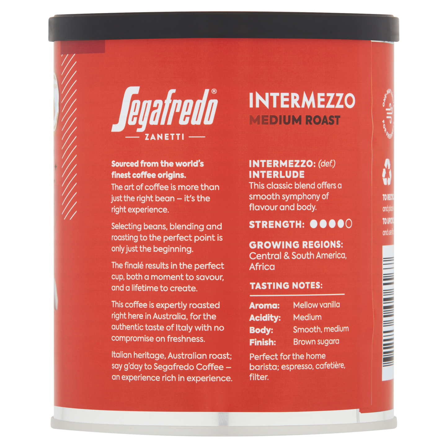 Segafredo Zanetti Intermezzo Speciality Roasted 250g Ground Coffee